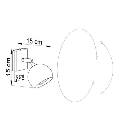 Stenski reflektor OCULARE 1xGU10/10W/230V