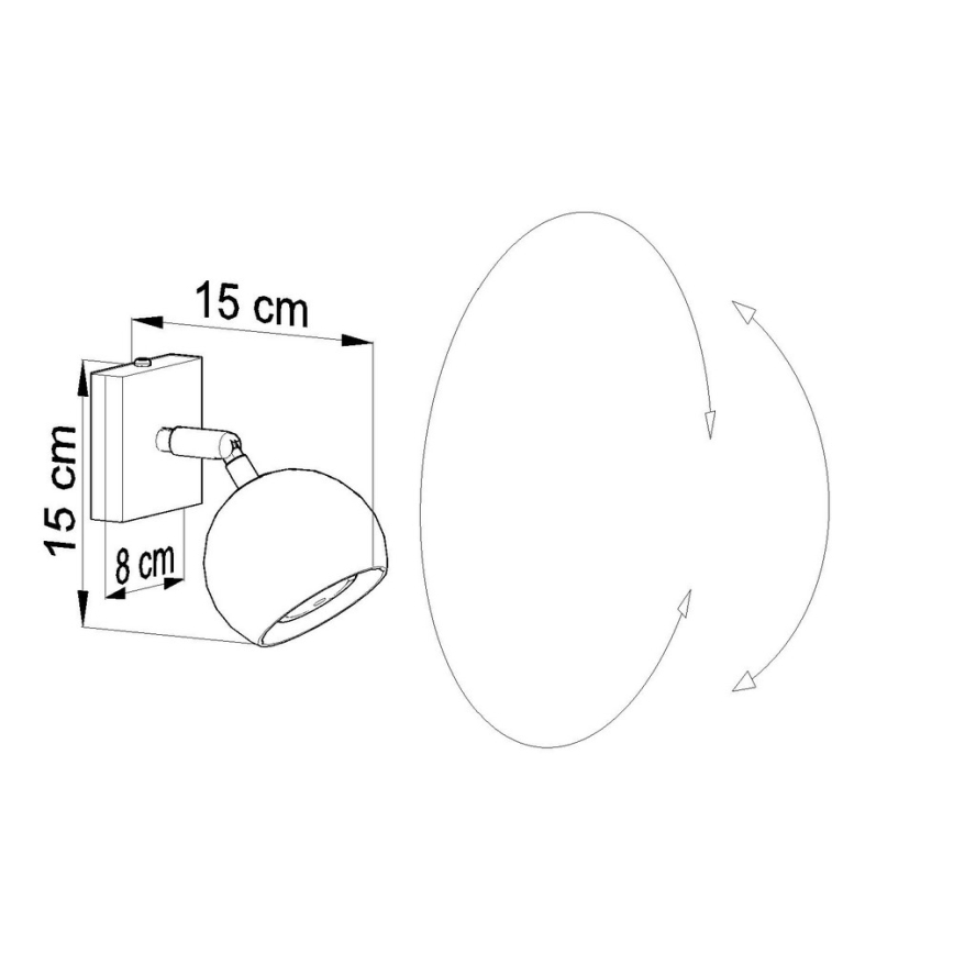 Stenski reflektor OCULARE 1xGU10/10W/230V