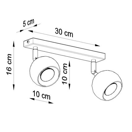 Stropni reflektor OCULARE 2xGU10/10W/230V