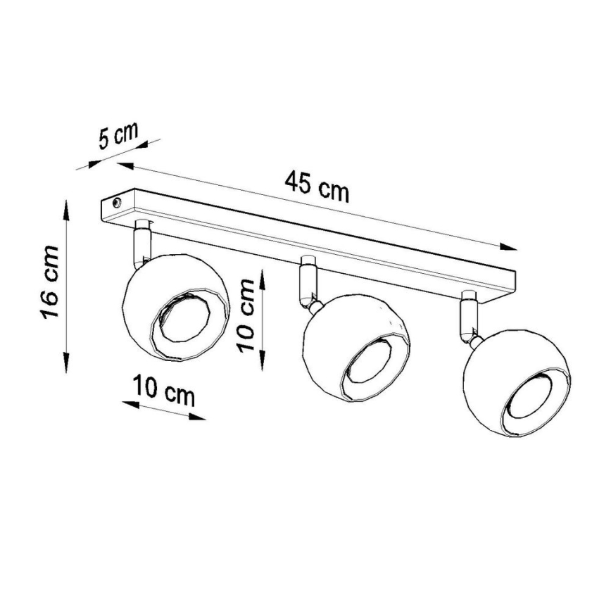 Stropni reflektor OCULARE 3xGU10/10W/230V