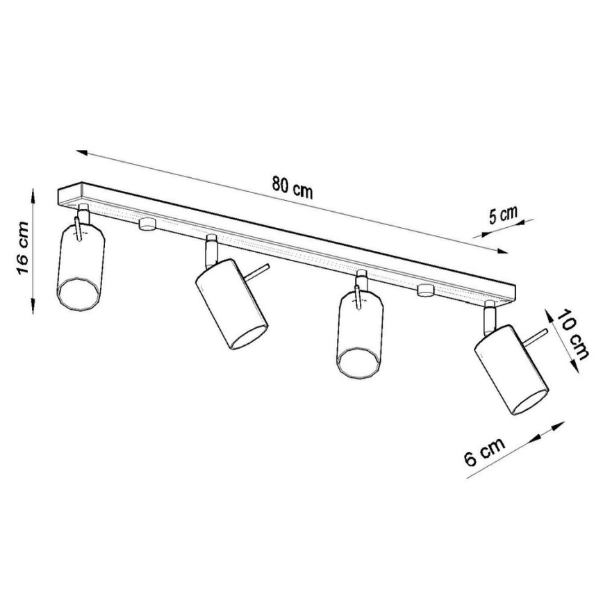 Stropni reflektor RING 4xGU10/10W/230V