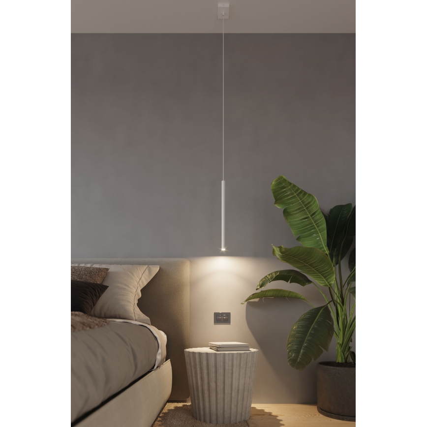 Lestenec na vrvici PASTELO 3xG9/8W/230V bela