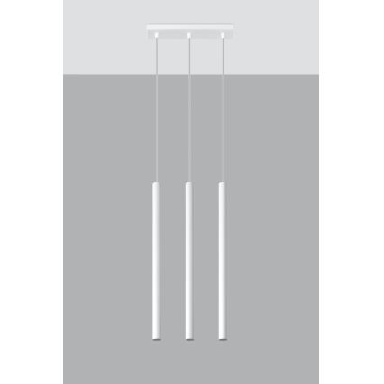 Lestenec na vrvici PASTELO 3xG9/8W/230V bela