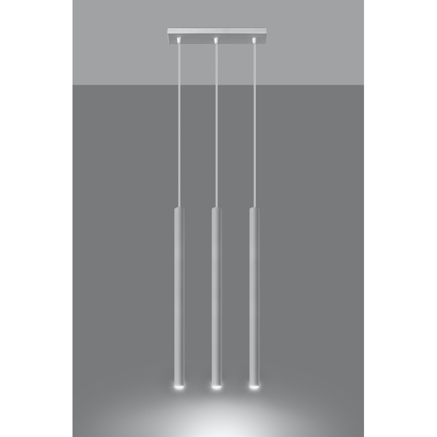 Lestenec na vrvici PASTELO 3xG9/8W/230V bela