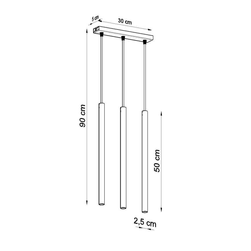 Lestenec na vrvici PASTELO 3xG9/8W/230V bela