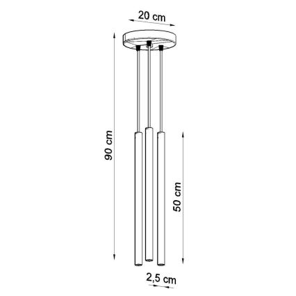 Lestenec na vrvici PASTELO 3xG9/8W/230V bela