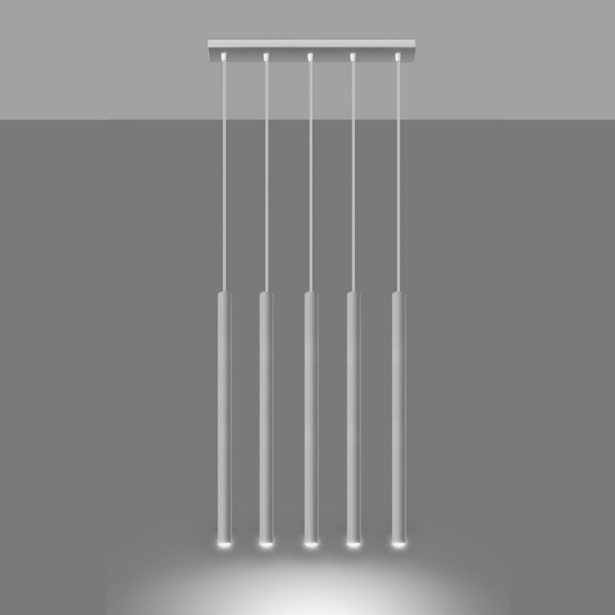 Lestenec na vrvici PASTELO 5xG9/8W/230V bela