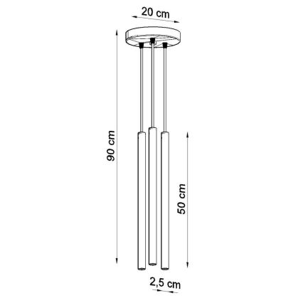 Lestenec na vrvici PASTELO 3xG9/8W/230V črna