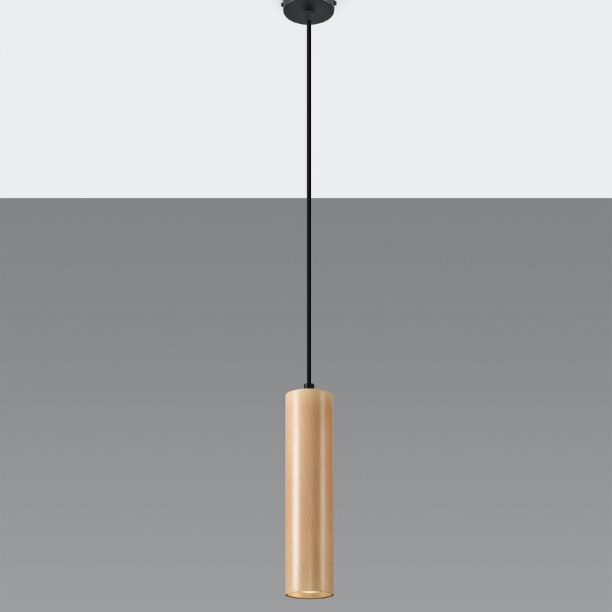 Lestenec na vrvici LINO 1xGU10/40W/230V bukev