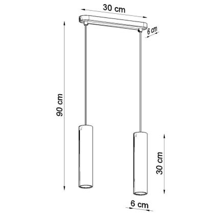 Lestenec na vrvici LINO 2xGU10/40W/230V bukev