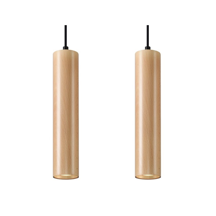 Lestenec na vrvici LINO 2xGU10/40W/230V bukev