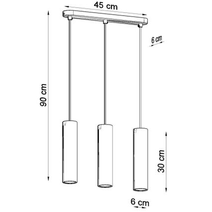 Lestenec na vrvici LINO 3xGU10/40W/230V bukev