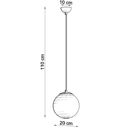 Lestenec na vrvici TOYA 1xE27/60W/230V pr. 20 cm