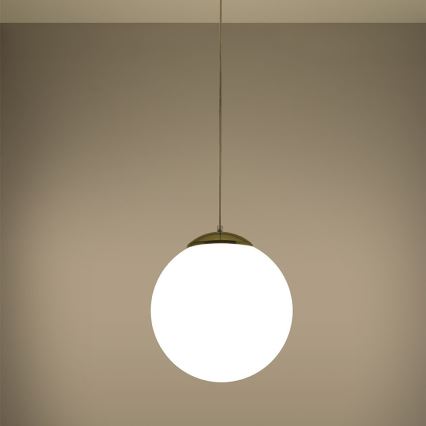 Lestenec na kablu TOYA 1xE27/60W/230V, premer 30 cm, bela/zlata