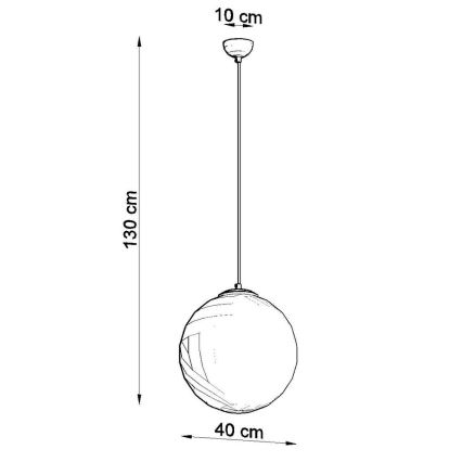 Lestenec na kablu TOYA 1xE27/60W/230V premer 40 cm bela/zlata