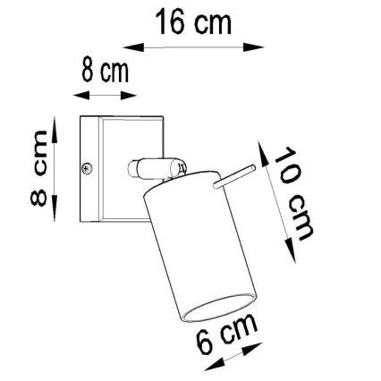 Stenski reflektor RING 1xGU10/10W/230V