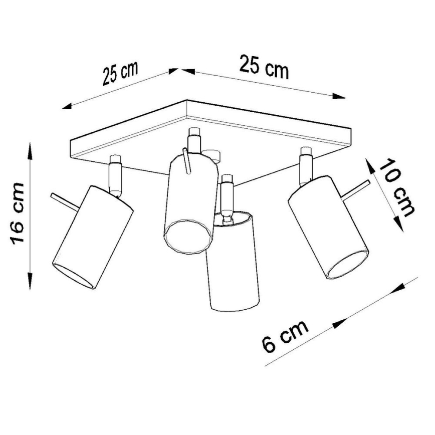 Reflektor RING 4xGU10/10W/230V