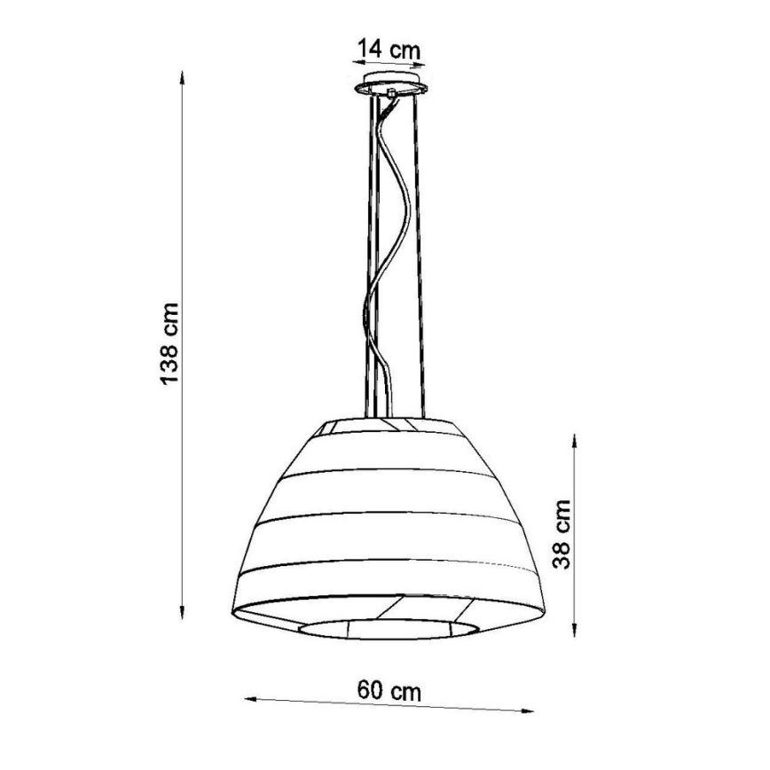Lestenec na vrvici BELLA 3xE27/60W/230V pr. 60 cm bel