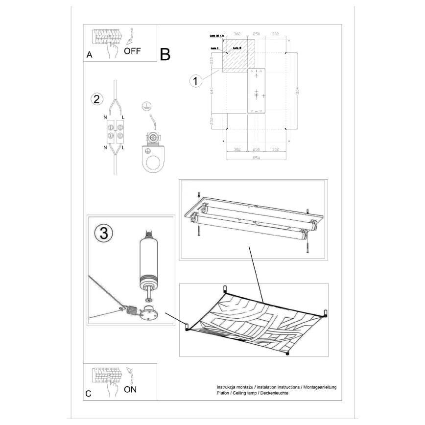 LED stropna svetilka LUNA 2xG13/8,5W/230V 8x10,5 cm bela