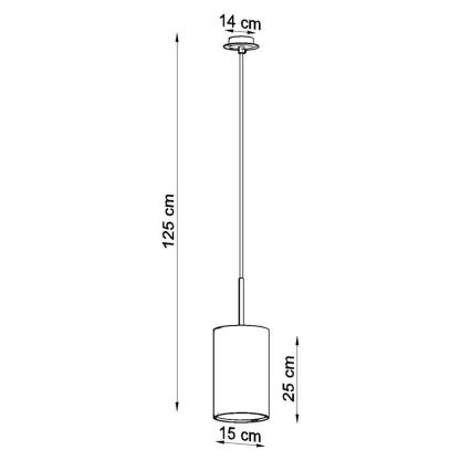 Lestenec na vrvici OTTO 1xE27/60W/230V pr. 15 cm bel