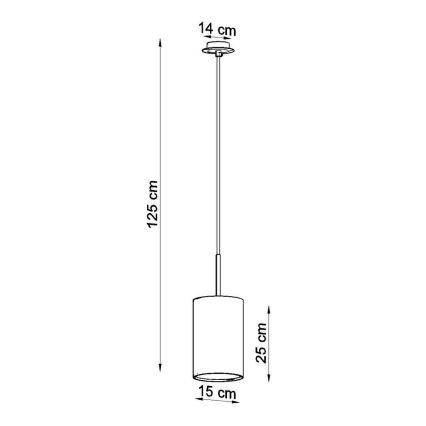 Lestenec na vrvici OTTO 1xE27/60W/230V pr. 15 cm črn