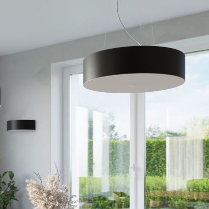 Lestenec na vrvici SKALA 3xE27/60W/230V pr. 30 cm črna