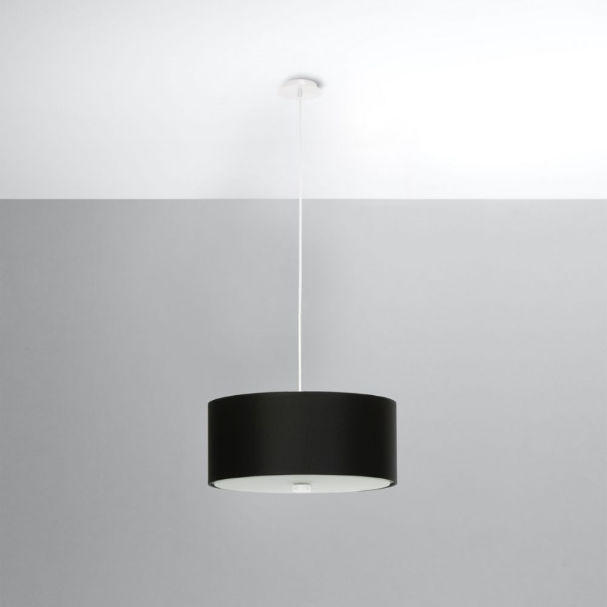 Lestenec na vrvici SKALA 3xE27/60W/230V pr. 30 cm črna