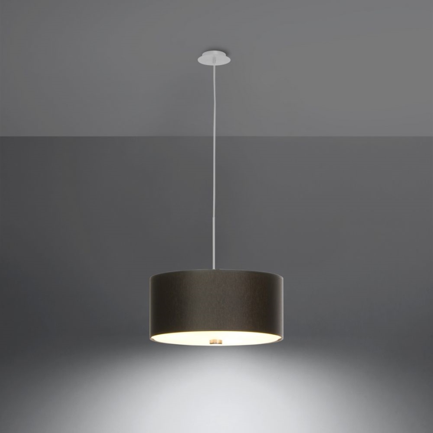 Lestenec na vrvici SKALA 3xE27/60W/230V pr. 30 cm črna