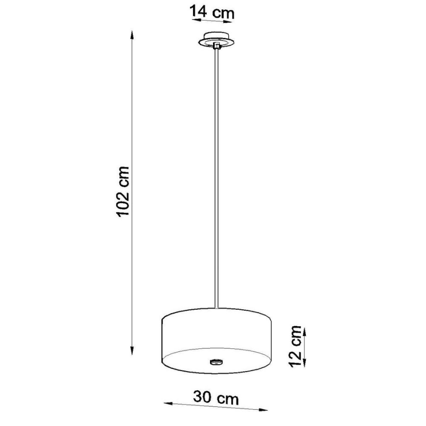 Lestenec na vrvici SKALA 3xE27/60W/230V pr. 30 cm črna