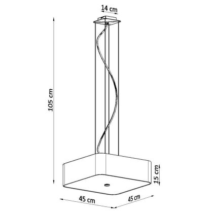 Lestenec na vrvici LOKKO 5xE27/60W/230V 45 cm črn