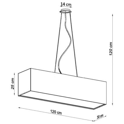 Lestenec na vrvici SANTA 5xE27/60W/230V 120 cm bel