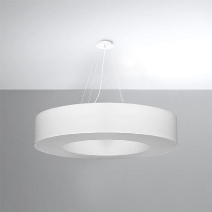 Lestenec na vrvici SATURNO 8xE27/60W/230V pr. 90 cm bel