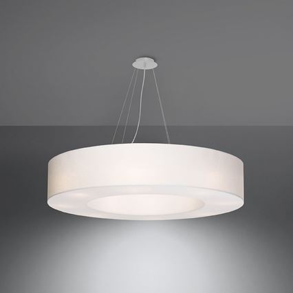 Lestenec na vrvici SATURNO 8xE27/60W/230V pr. 90 cm bel