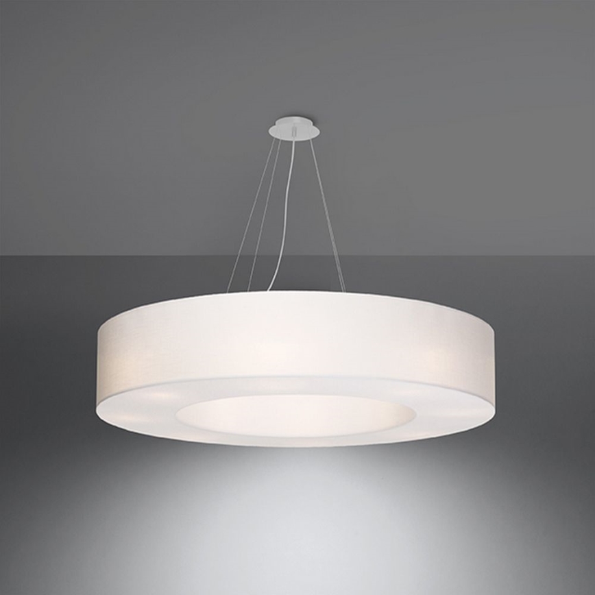 Lestenec na vrvici SATURNO 8xE27/60W/230V pr. 90 cm bel