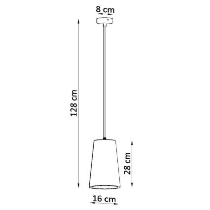 Lestenec na vrvici GULCAN 1xE27/15W/230V