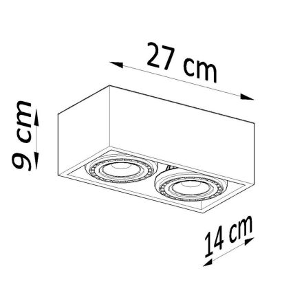 Stropna svetilka QUATRO AR111 2xGU10/40W/230V beton