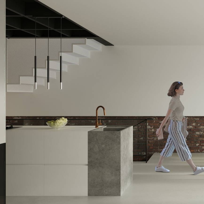 Lestenec na vrvici MOSAIC 1xG9/12W/230V črna/sijajni krom