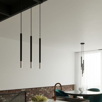 Lestenec na vrvici MOSAIC 1xG9/12W/230V črna/sijajni krom