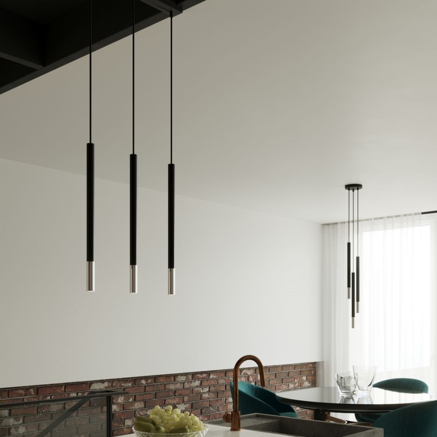 Lestenec na vrvici MOSAIC 1xG9/12W/230V črna/sijajni krom