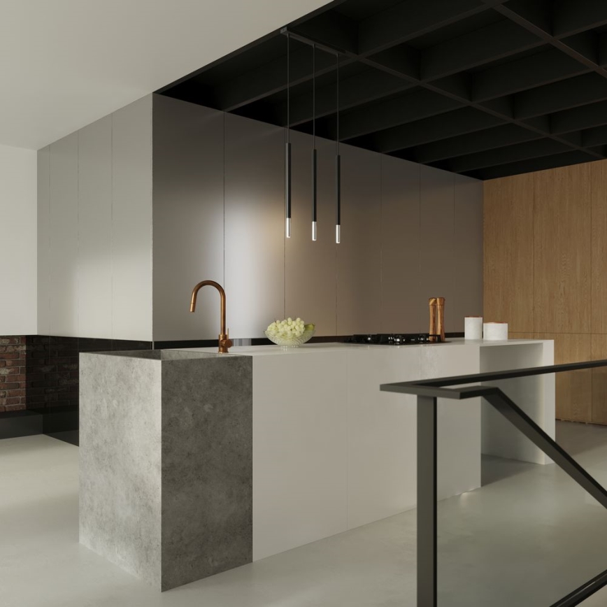 Lestenec na vrvici MOSAIC 3xG9/12W/230V črna/sijajni krom