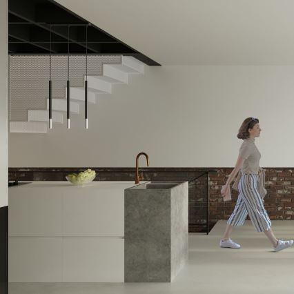 Lestenec na vrvici MOSAIC 3xG9/12W/230V črna/sijajni krom