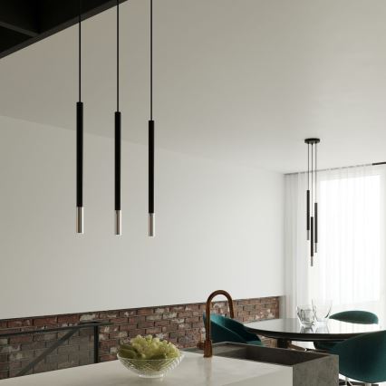 Lestenec na vrvici MOSAIC 3xG9/12W/230V črna/sijajni krom