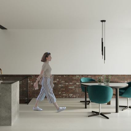 Lestenec na vrvici MOSAIC 3xG9/12W/230V črna/sijajni krom