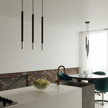Lestenec na vrvici MOSAIC 3xG9/12W/230V črna/sijajni krom