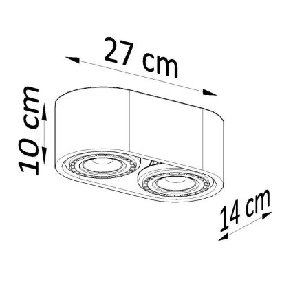 Stropna svetilka BASIC AR111 2xGU10/40W/230V bukev