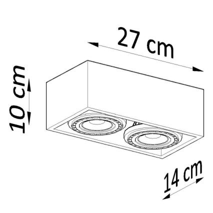 Stropna svetilka QUATRO AR111 2xGU10/40W/230V bukev