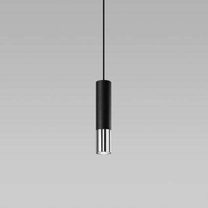 Lestenec na vrvici LOOPEZ 1xGU10/10W/230V črna/sijajni krom