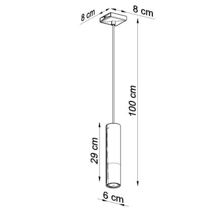 Lestenec na vrvici LOOPEZ 1xGU10/10W/230V črna/krom