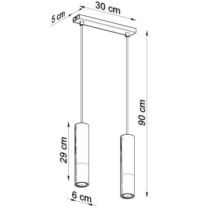 Lestenec na vrvici LOOPEZ 2xGU10/40W/230V črn/krom