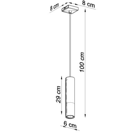 Lestenec na vrvici LOOPEZ 1xGU10/10W/230V črna/baker